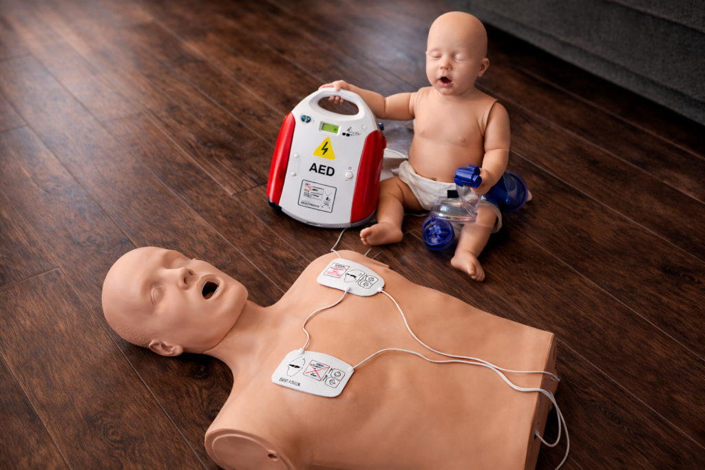 cpr training equipment in action
